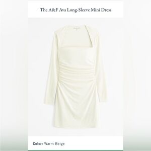 Abercrombie & Fitch Cream Ruched Dress